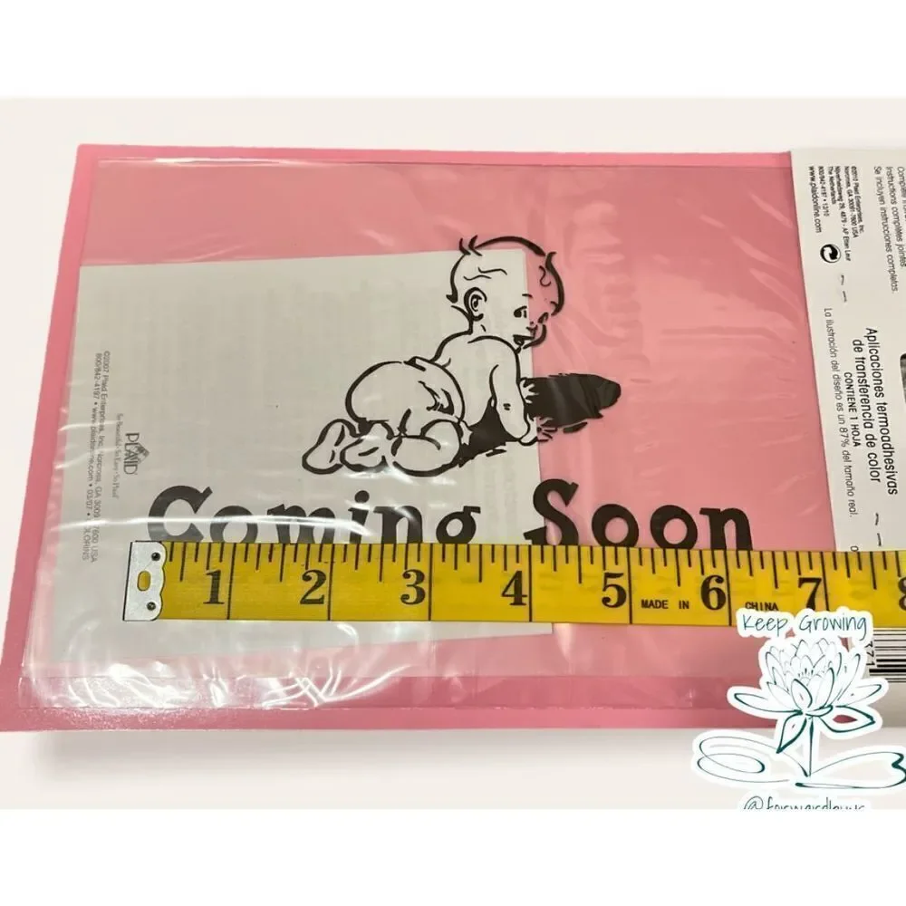 “Coming Soon” Baby Maternity Iron On Transfer